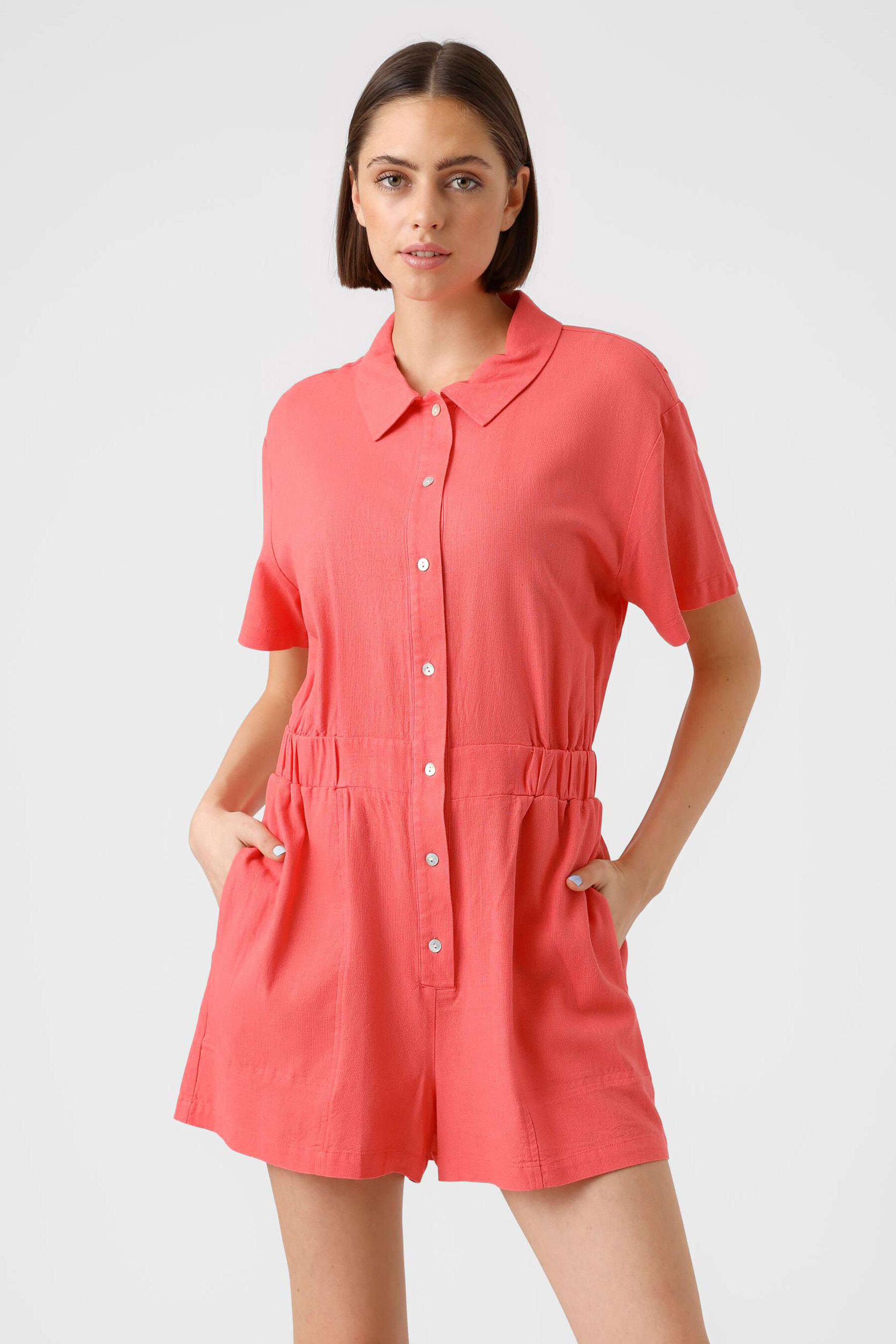Dames tops js playsuit Rose VERO MODA 10282534 GEORGIA PEACH ZEB